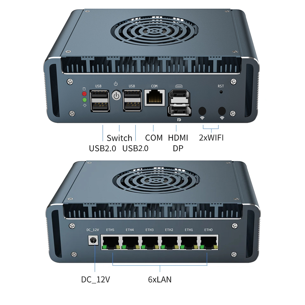 Fan Mini PC 6*i226-V 2.5G LAN  - Ddr5 64Gb recension och pris