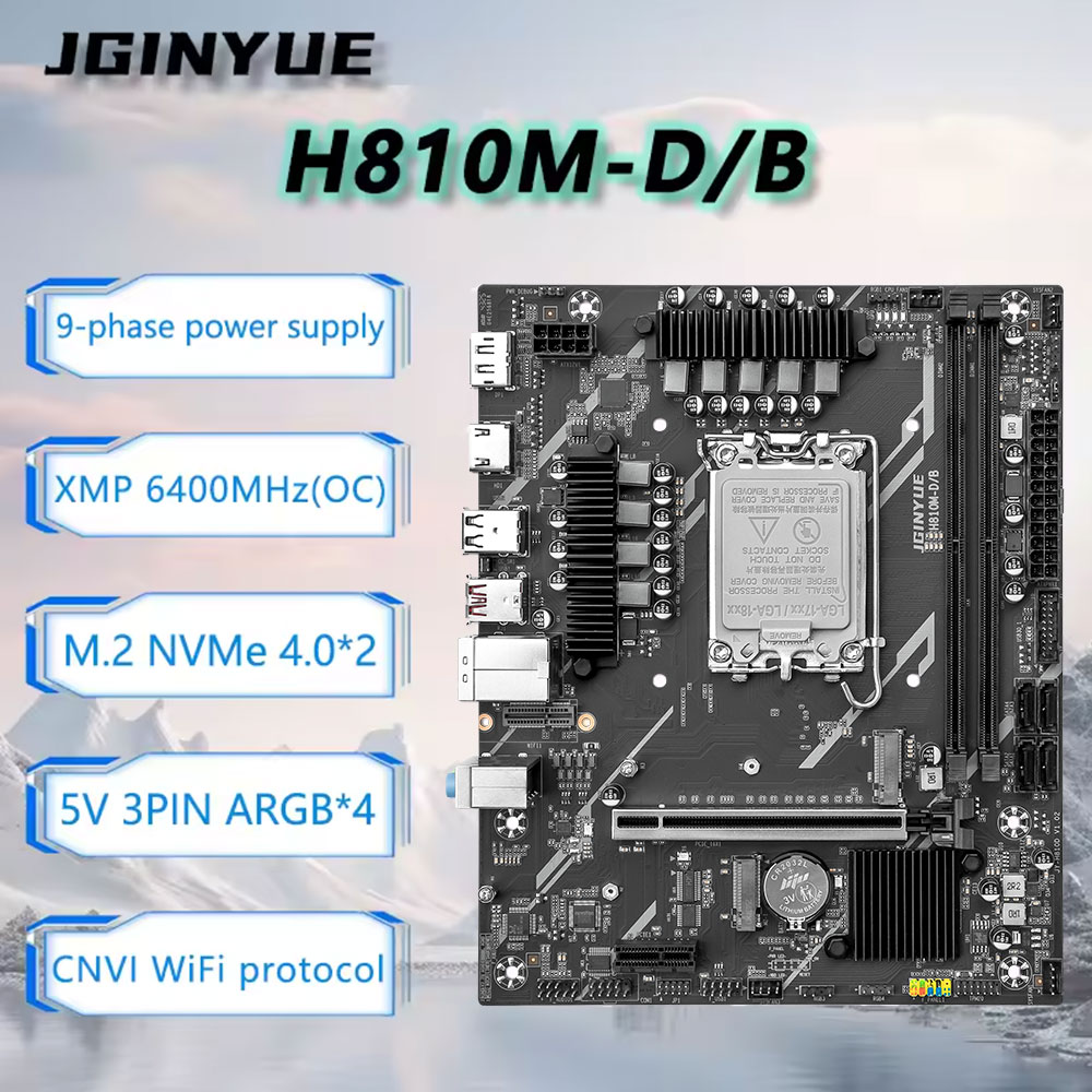 JGINYUE H810 Motherboard Intel - Ddr5 64Gb recension och pris