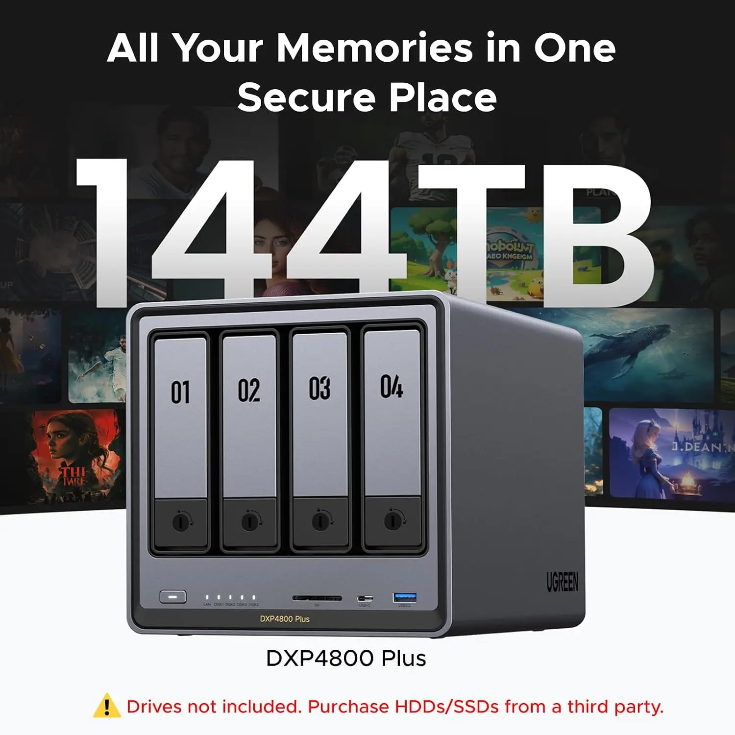 UGREEN NAS DXP4800 Plus 4-Bay  - Ddr5 8Gb recension och pris