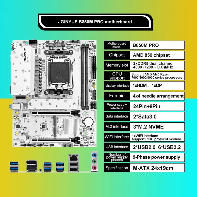 JGINYUE B850M Pro Motherboard  - Ddr5 16Gb 6000Mhz recension och pris